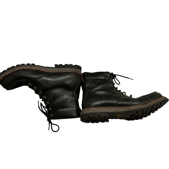 Ugg mens black waterproof leather lace up boots size 10